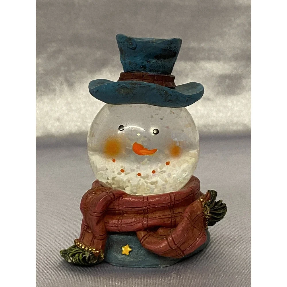Christmas Snow Man With Blue Hat Water Snow -ball Globe- 3